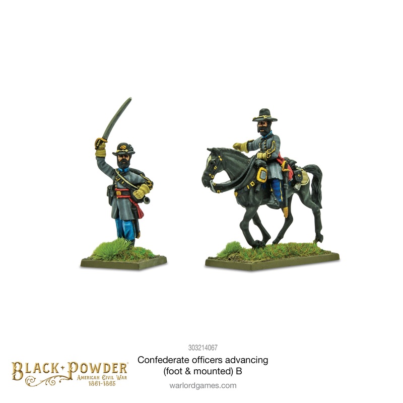 Confederate Officers advancing (foot & mounted) B