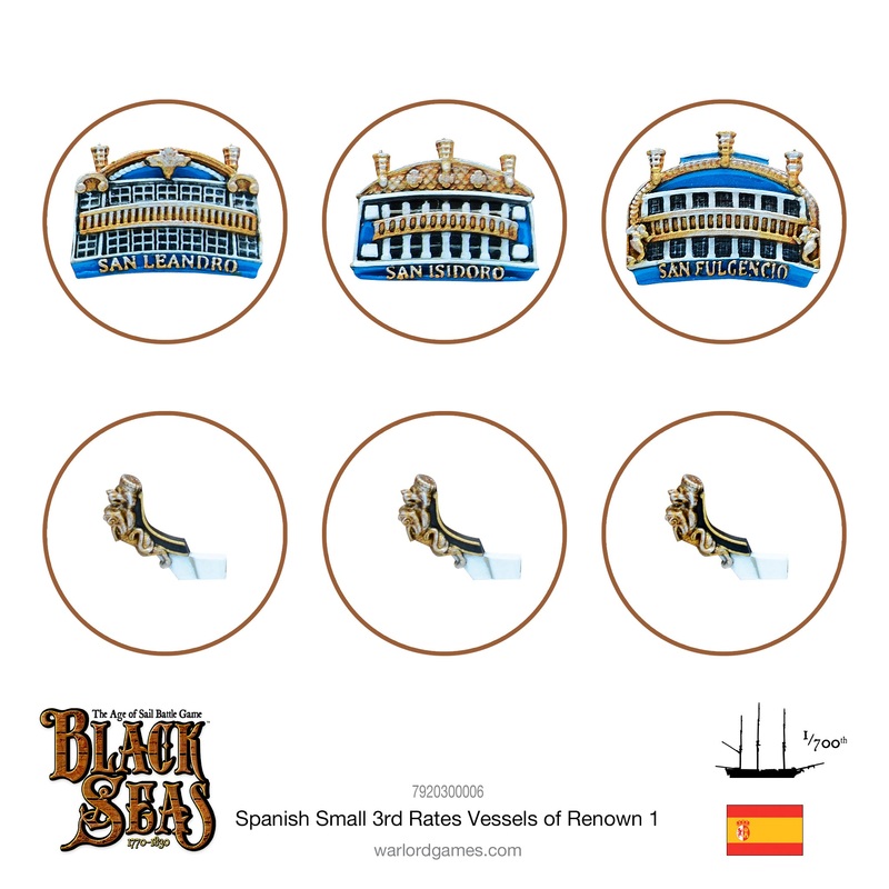 Spanish Small 3rd Rates Named ships Pack 1