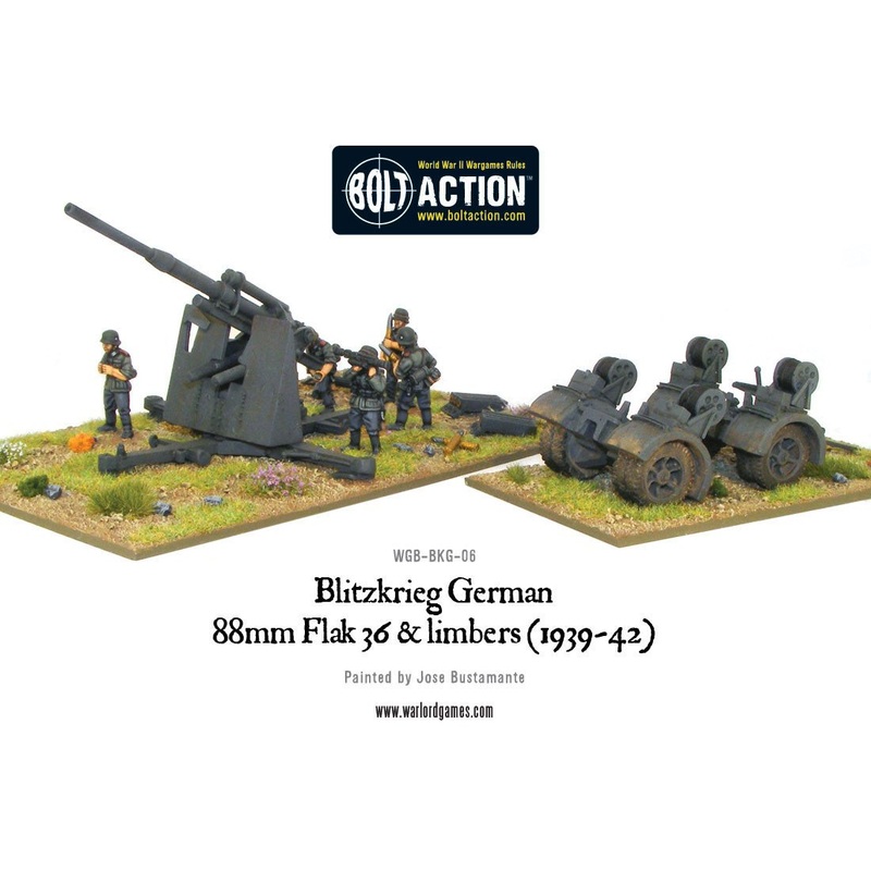 Blitzkrieg German 88mm Flak 36 & limbers (1939-42)