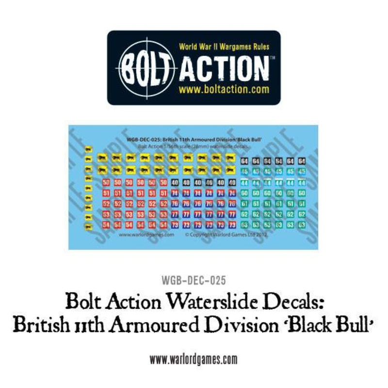 British 11th Armoured Division (Black Bull) decal sheet
