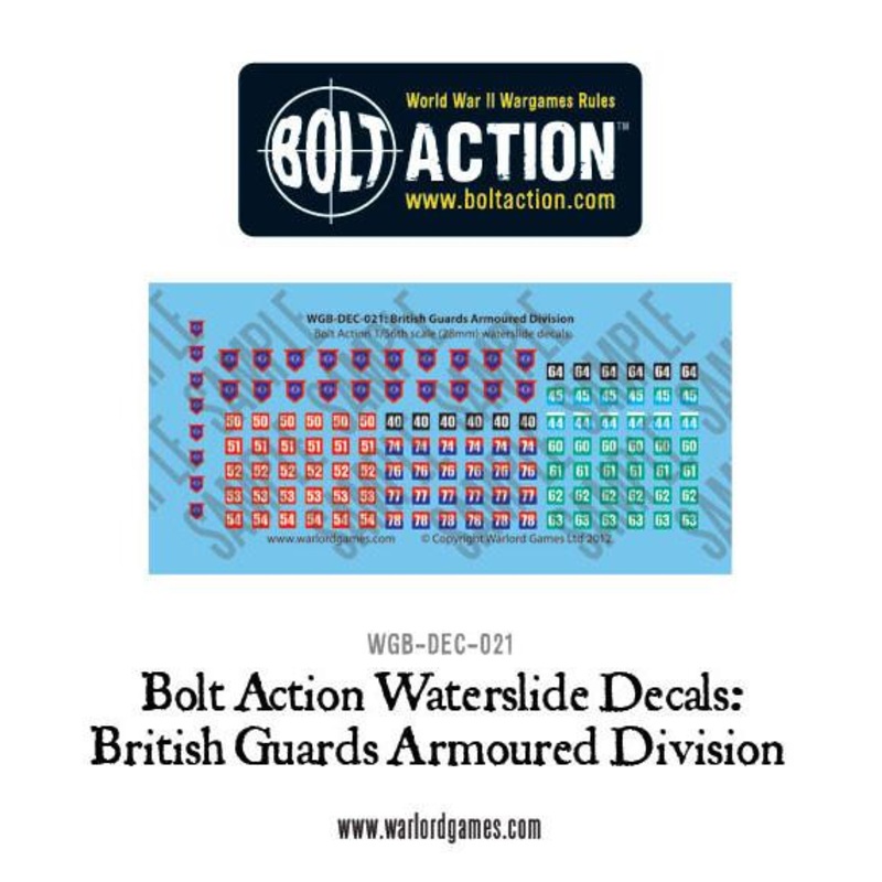 British Guards Armoured Division decal sheet