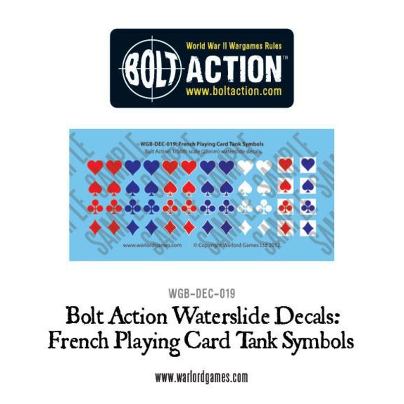 French Playing Card tank symbols decal sheet