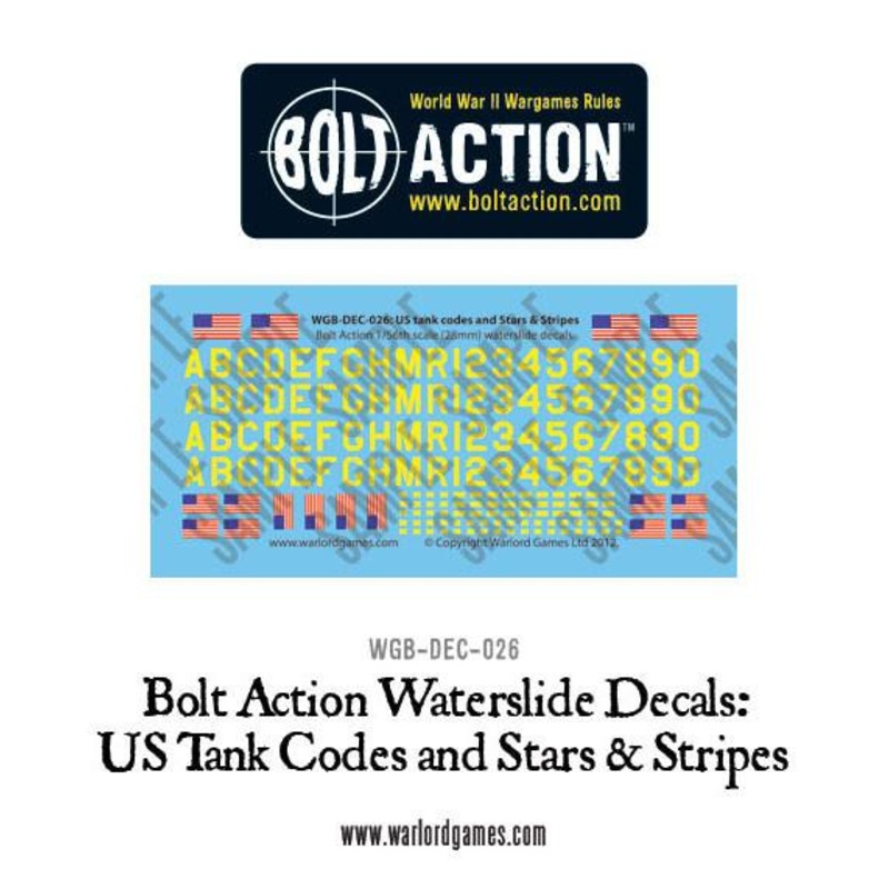US tank codes and Stars & Stripes decal sheet