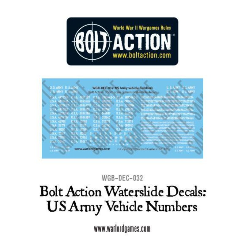 Bolt Action US vehicle numbers decals