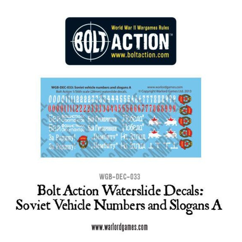 Soviet slogans and numbers A decals