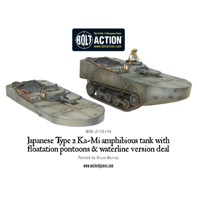 Japanese Type 2 Ka-Mi amphibious tank with floatation pontoons & waterline version deal
