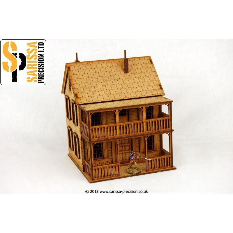 North American Plantation House with Porch and Balcony
