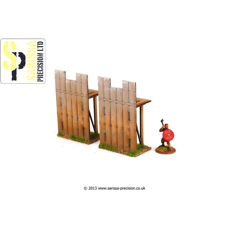 Wooden Palisade 1/2 Wall - Straight