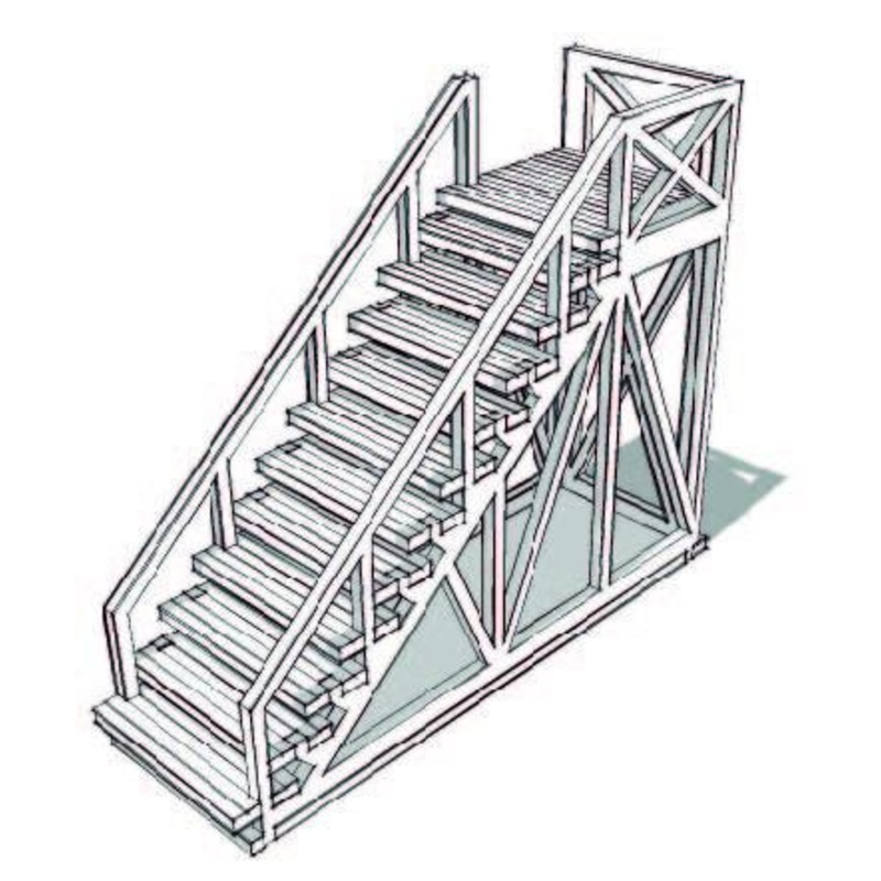 Wooden Palisade Stairs