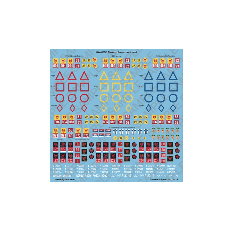 Sherwood Rangers Decal Sheet