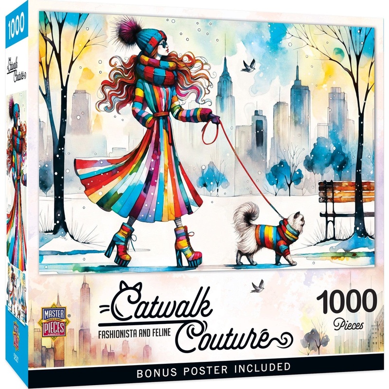 Catwalk Couture - Fashionista and Feline 1000 Piece Jigsaw Puzzle