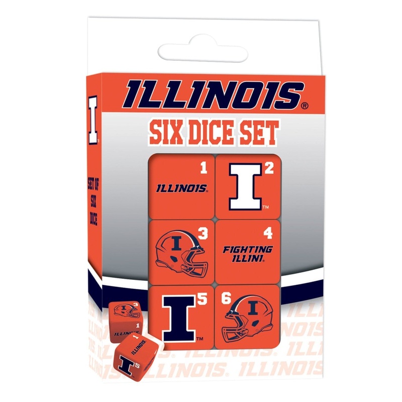 Illinois Fighting Illinois Dice Set - 19mm