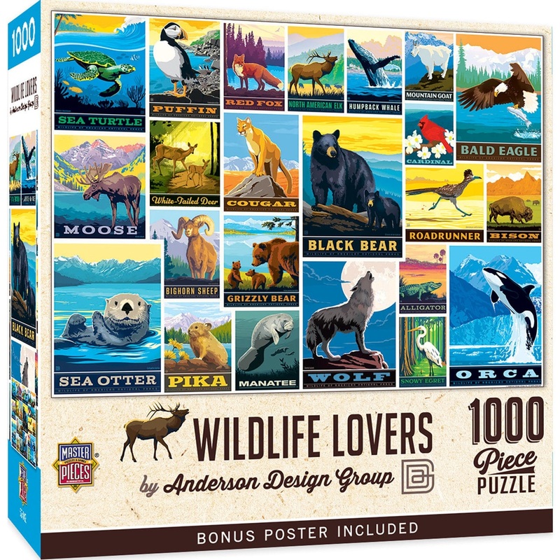 Vintage Posters - Wildlife Lovers 1000 Piece Jigsaw Puzzle