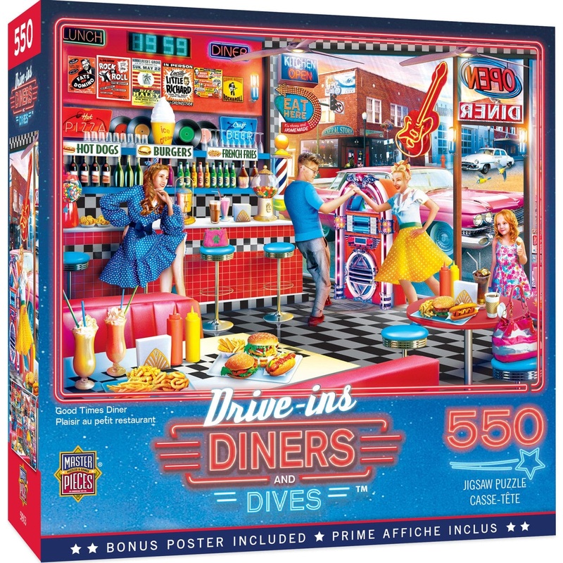 Drive-Ins, Diners & Dives - Good Times Diner 550 Piece Jigsaw Puzzle