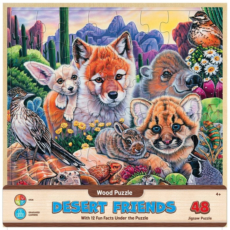 Wood Fun Facts - Desert Friends 48 Piece Wood Jigsaw Puzzle