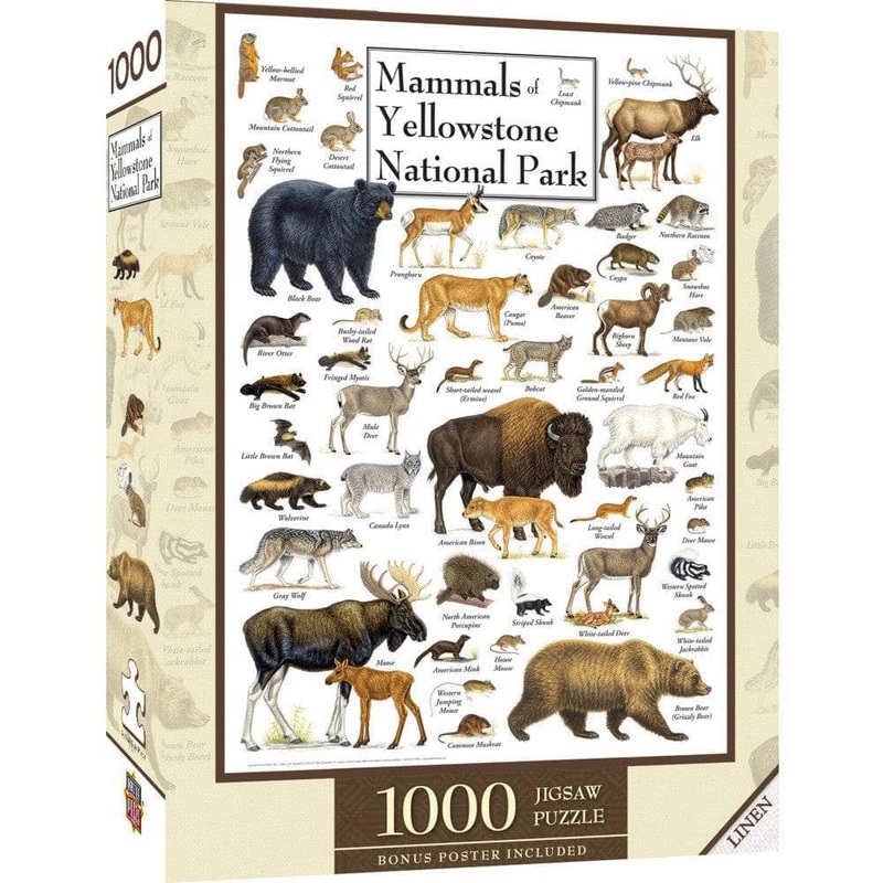 Mammals of Yellowstone National Park 1000 Piece Jigsaw Puzzle