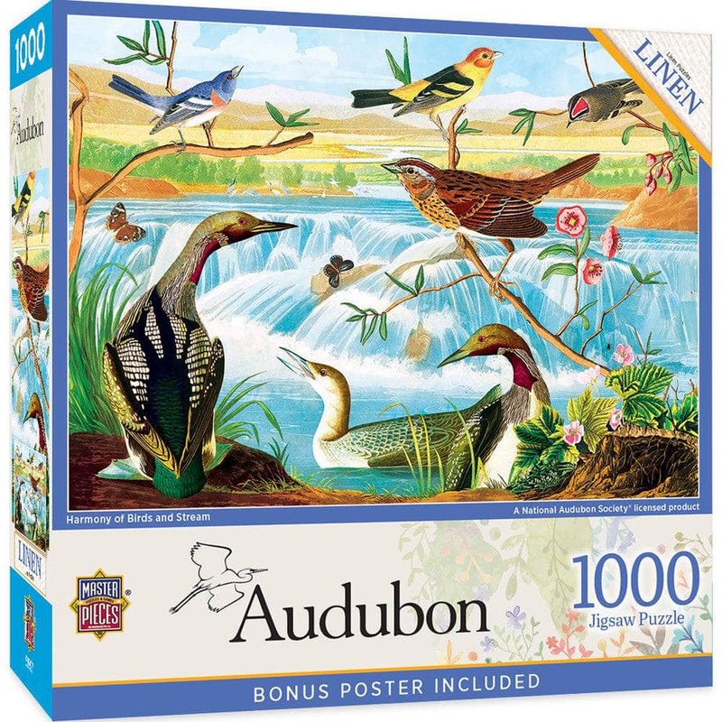 Audubon - Harmony of Birds and Stream 1000 Piece Jigsaw Puzzle