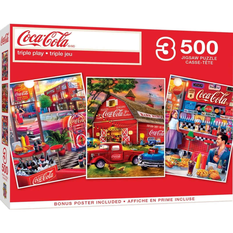 Coca-Cola - 500 Piece Jigsaw Puzzles 3 Pack