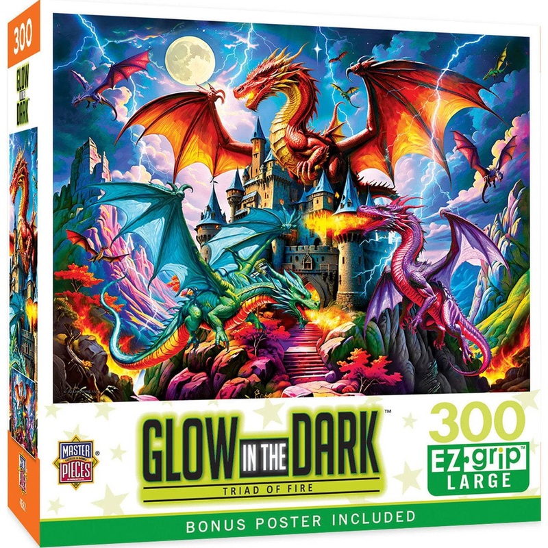 Glow in the Dark - Triad of Fire 300 Piece EZ Grip Jigsaw Puzzle
