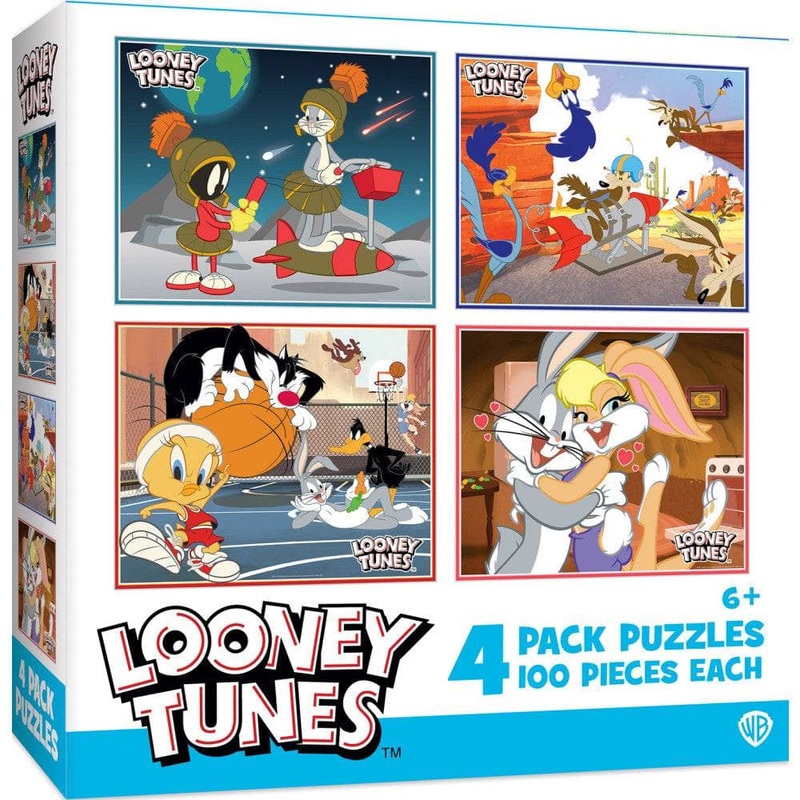 Looney Tunes 4-Pack 100 Piece Jigsaw Puzzles