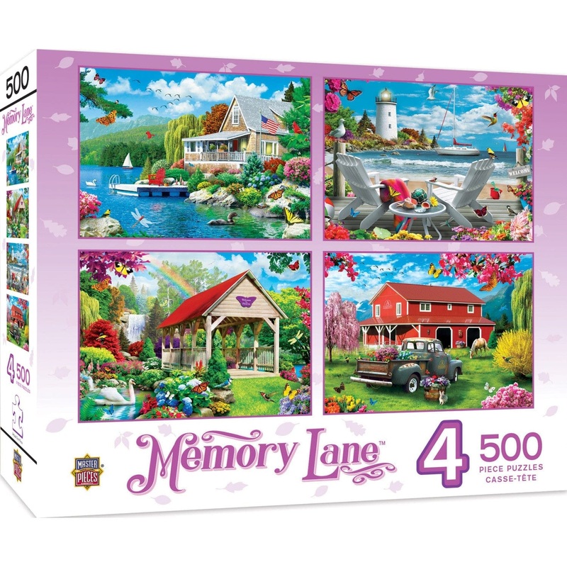 Memory Lane - 500 Piece Jigsaw Puzzles 4 Pack
