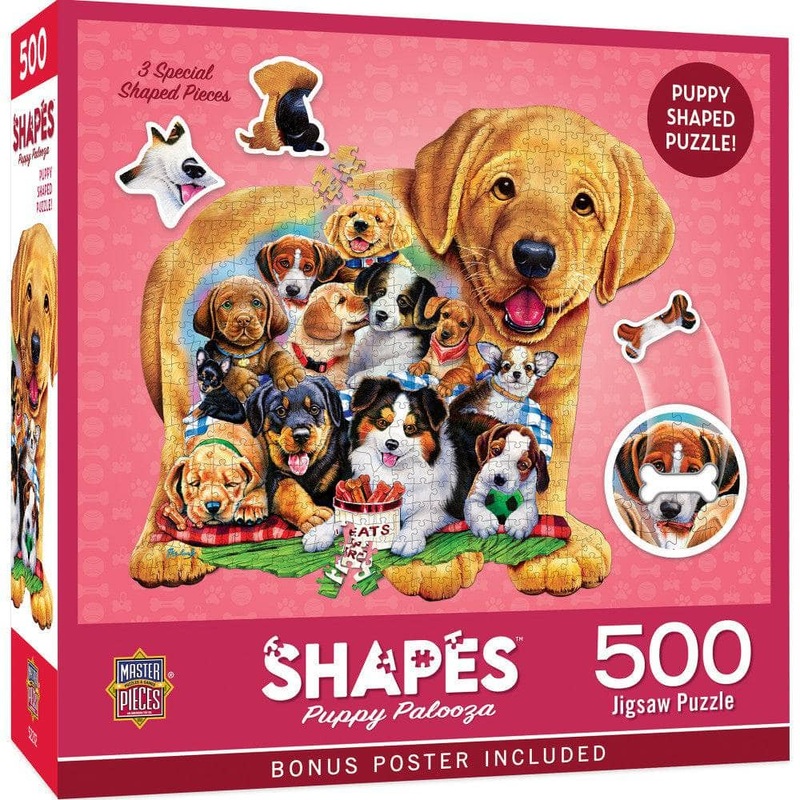 Shapes - Puppy Palooza 500 Piece Jigsaw Puzzle
