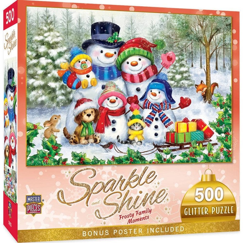 Sparkle & Shine - Frosty Family Moments 500 Piece Glitter Jigsaw Puzzle