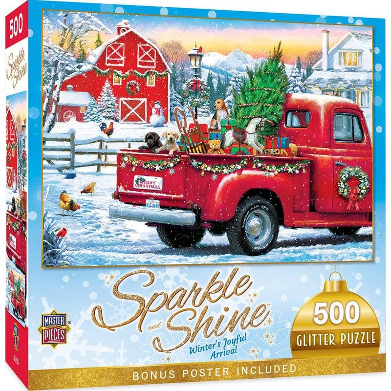 Sparkle & Shine - Winter's Joyful Arrival 500 Piece Glitter Jigsaw Puzzle