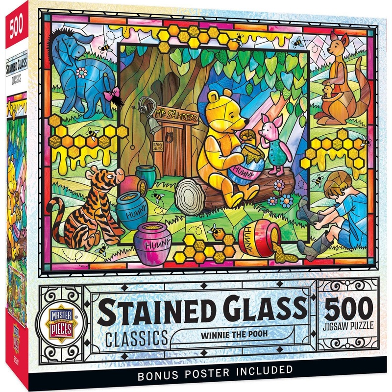 Stained Glass - Winnie the Pooh 500 Piece Jigsaw Puzzle