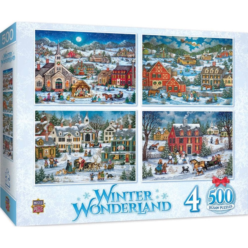Winter Wonderland - 500 Piece Jigsaw Puzzles 4-Pack