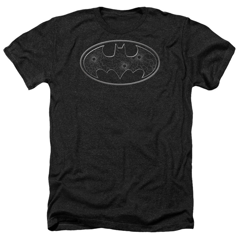 Batman - Glass Hole Logo - Adult Heather-black
