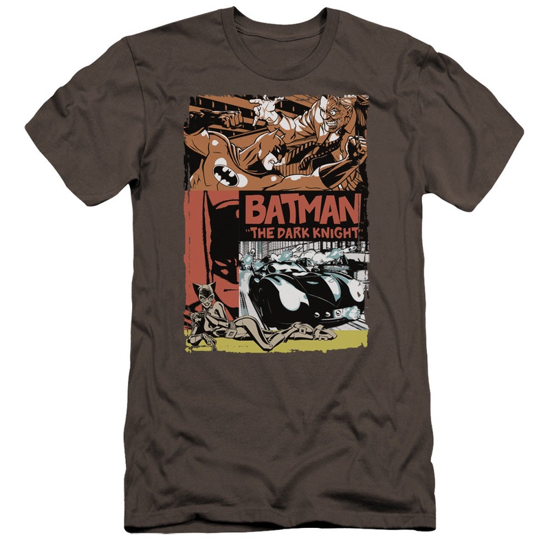 Batman - Old Movie Poster-premuim Canvas Adult Slim Fit 30/1 - Charcoal