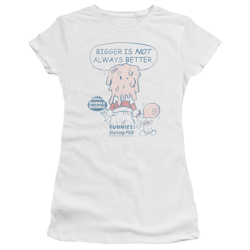Dubble Bubble - Bigger - Short Sleeve Junior Sheer - White T-shirt
