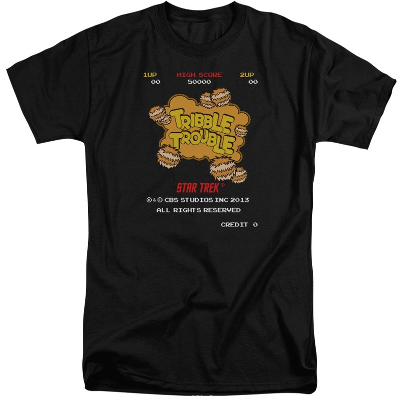 Star Trek - Tribble Trouble - Short Sleeve Adult Tall - Black T-shirt