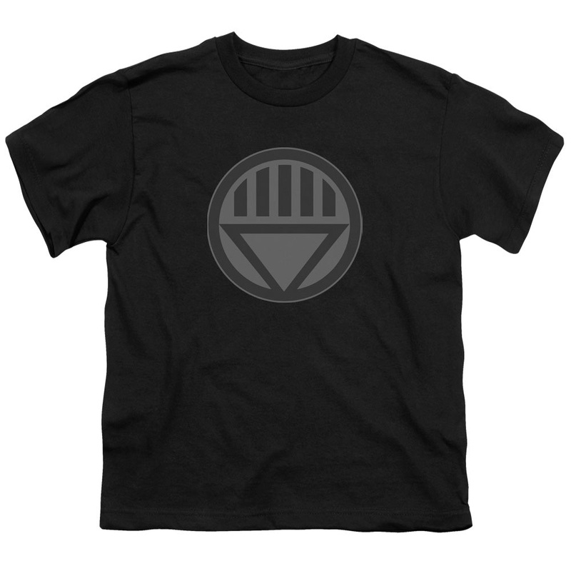 Green Lantern - Black Symbol - Short Sleeve Youth 18/1 - Black T-shirt