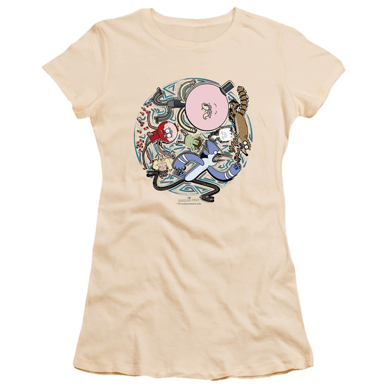 Regular Show - Strange Circle - Short Sleeve Junior Sheer - Cream T-shirt