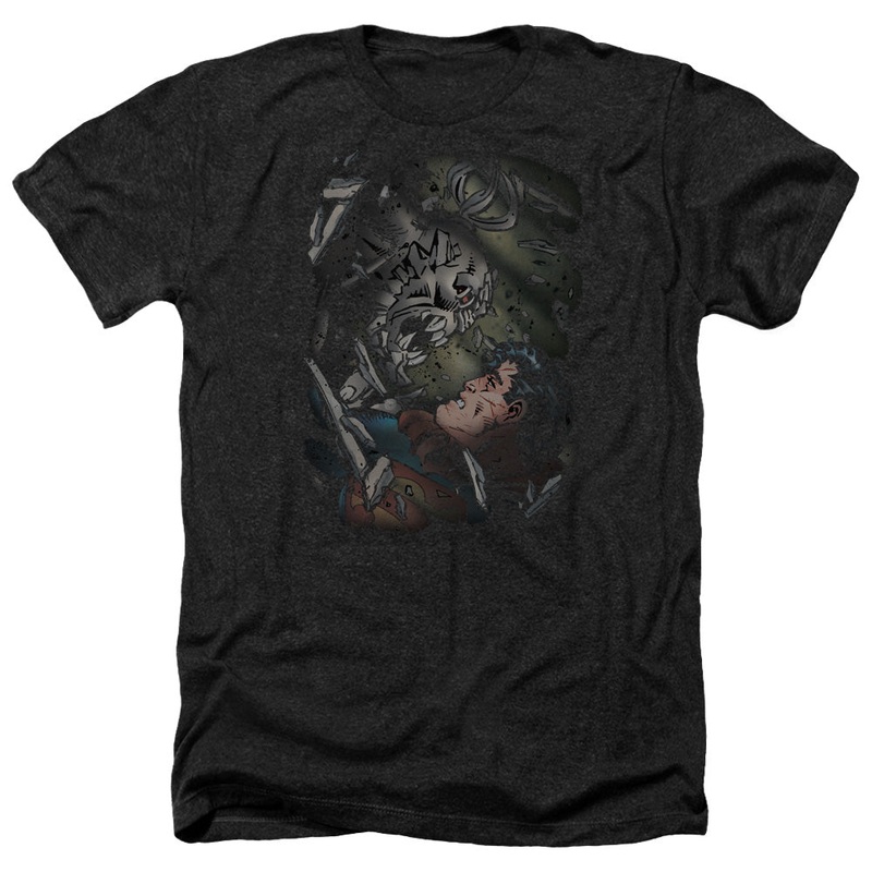 Superman - Epic Battle - Adult Heather-black