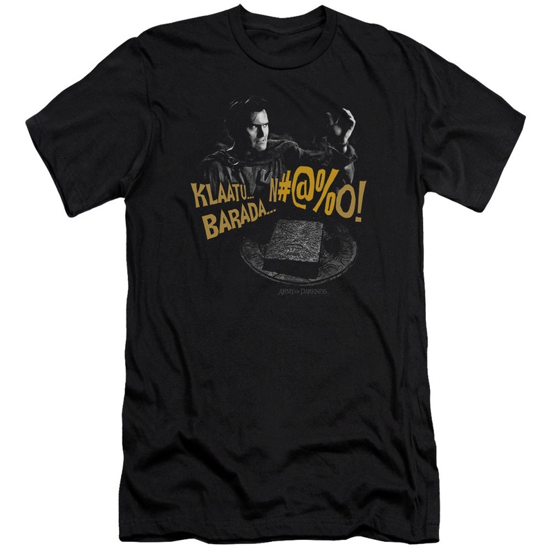 Army Of Darkness - Klaatu...barada-premuim Canvas Adult Slim Fit 30/1 - Black