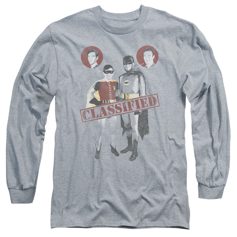 Batman Classic Tv - Classified - Long Sleeve Adult 18/1 - Athletic Heather T-shirt
