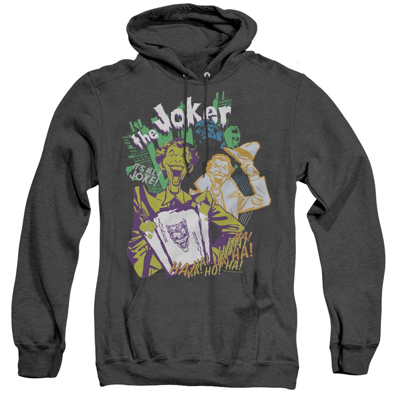 Batman - Its All A Joke - Adult Heather Hoodie - Black