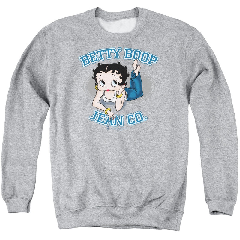 Betty Boop - Jean Co - Adult Crewneck Sweatshirt - Athletic Heather