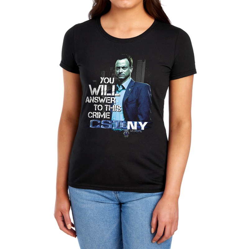 Csi Ny - You Will Answer - Short Sleeve Womens Tee - Black T-shirt