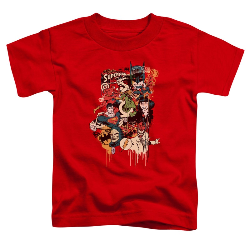 Dc - Dripping Characters - Short Sleeve Toddler Tee - Red T-shirt