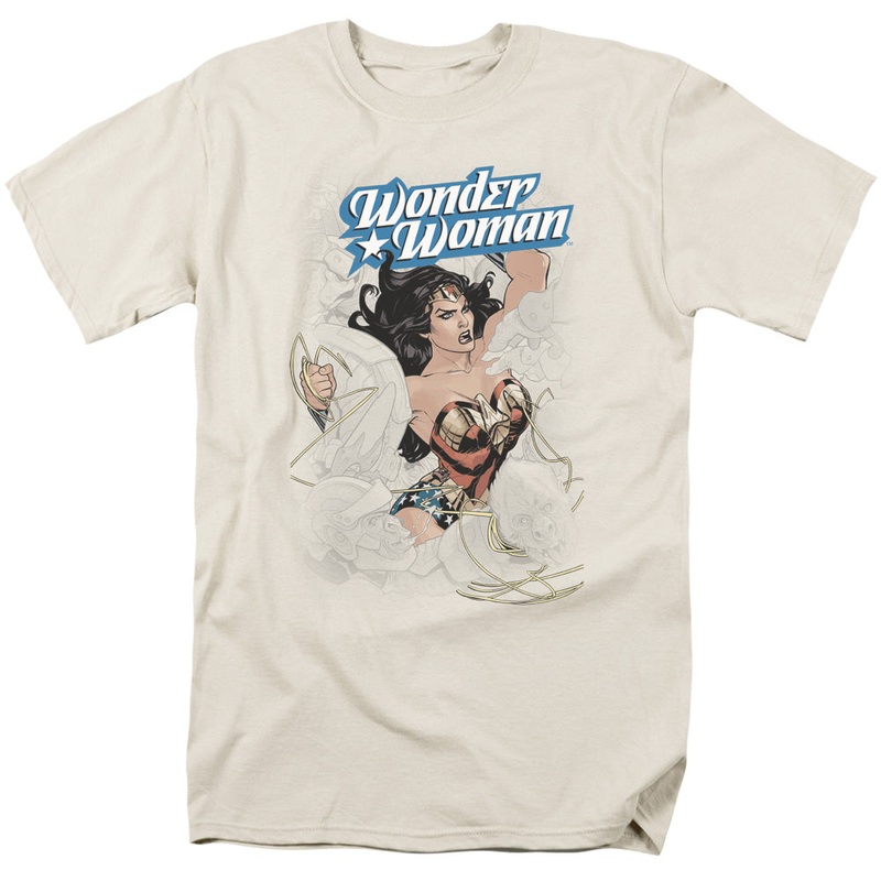 Dco Jla - Ww #14 Cover - Short Sleeve Adult 18/1 - Cream T-shirt