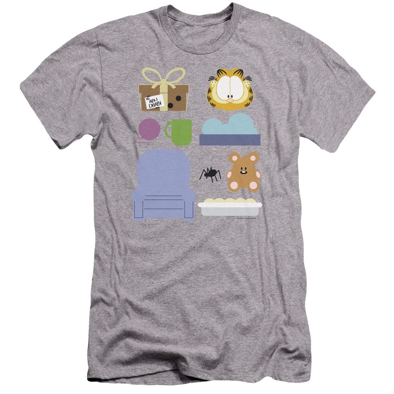 Garfield - Gift Set-premuim Canvas Adult Slim Fit 30/1 - Athletic Heather