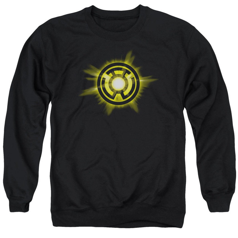 Green Lantern - Yellow Glow - Adult Crewneck Sweatshirt - Black