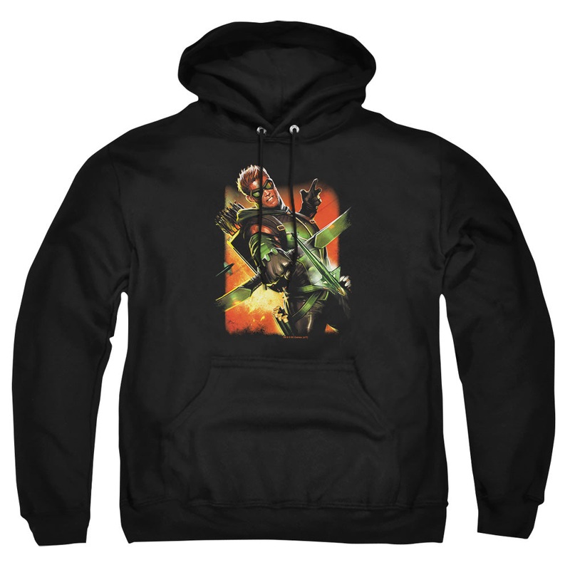 Jla - Green Arrow #1 - Adult Pull-over Hoodie - Black