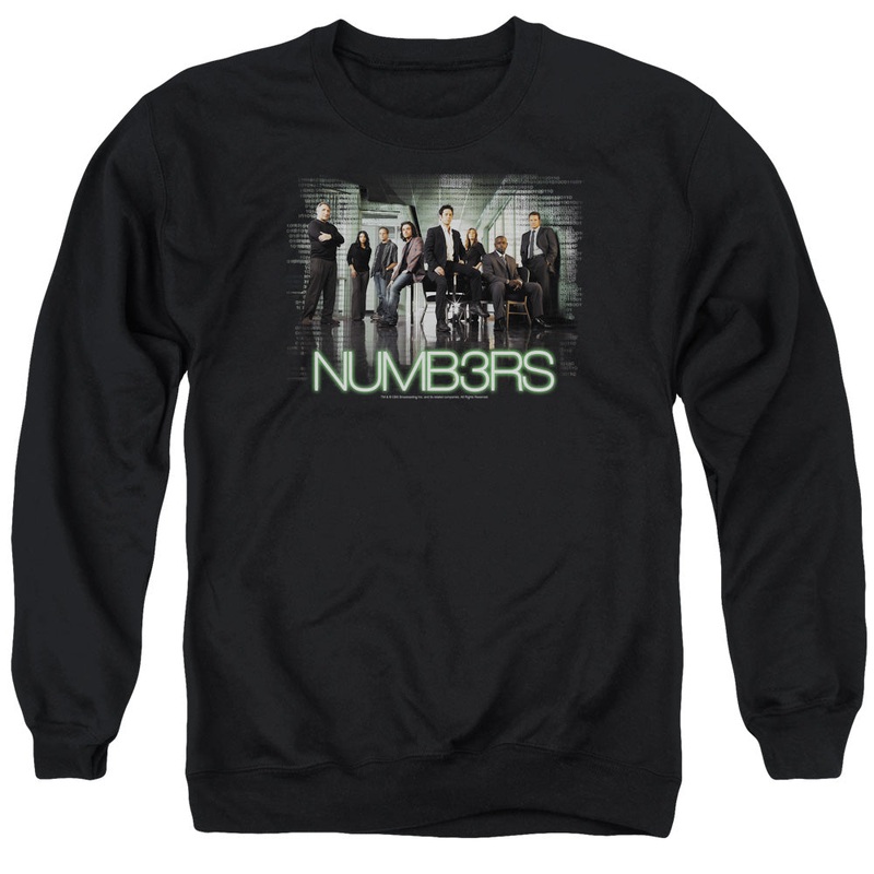 Numb3rs - Numbers Cast - Adult Crewneck Sweatshirt - Black