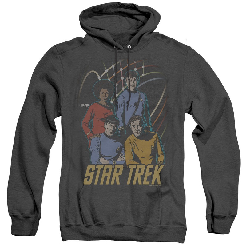 Star Trek - Warp Factor 4 - Adult Heather Hoodie - Black