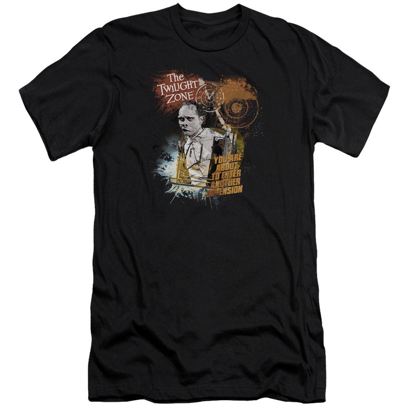 Twilight Zone - Enter At Own Risk-premuim Canvas Adult Slim Fit 30/1 - Black